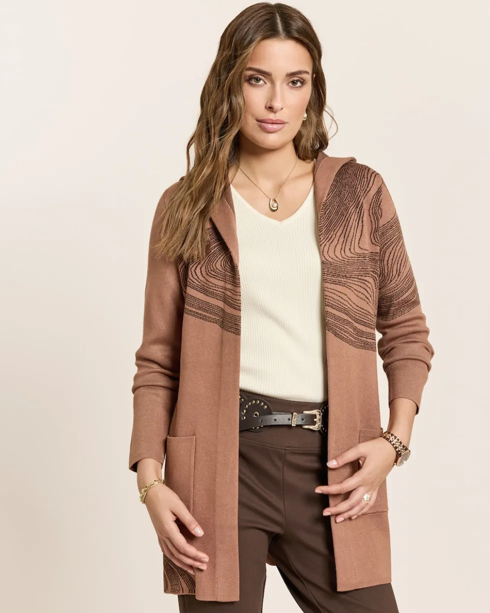 Cardigan mit Marmor-Jacquard