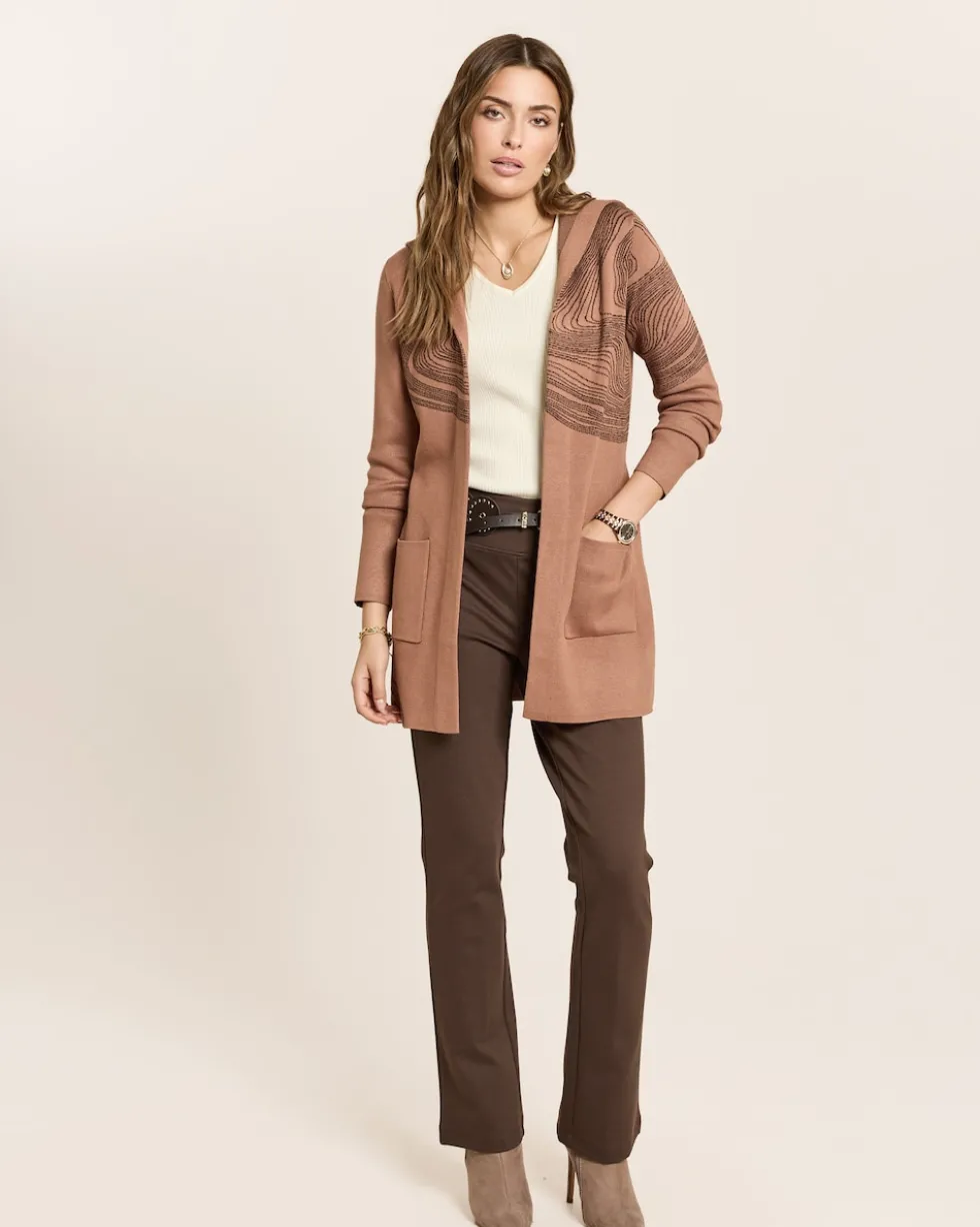 Cardigan mit Marmor-Jacquard