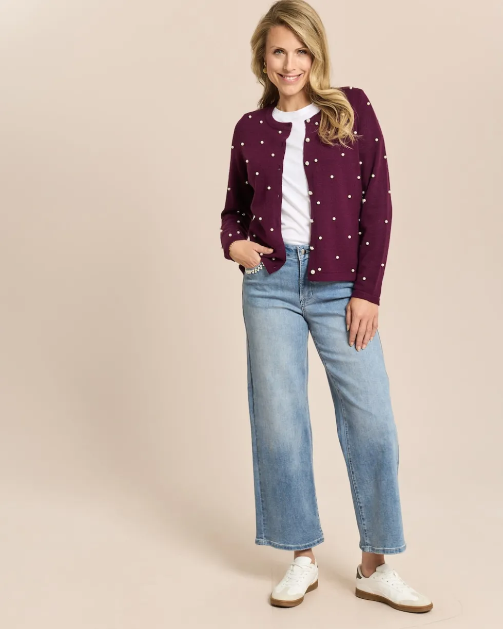 Cardigan mit Perlen