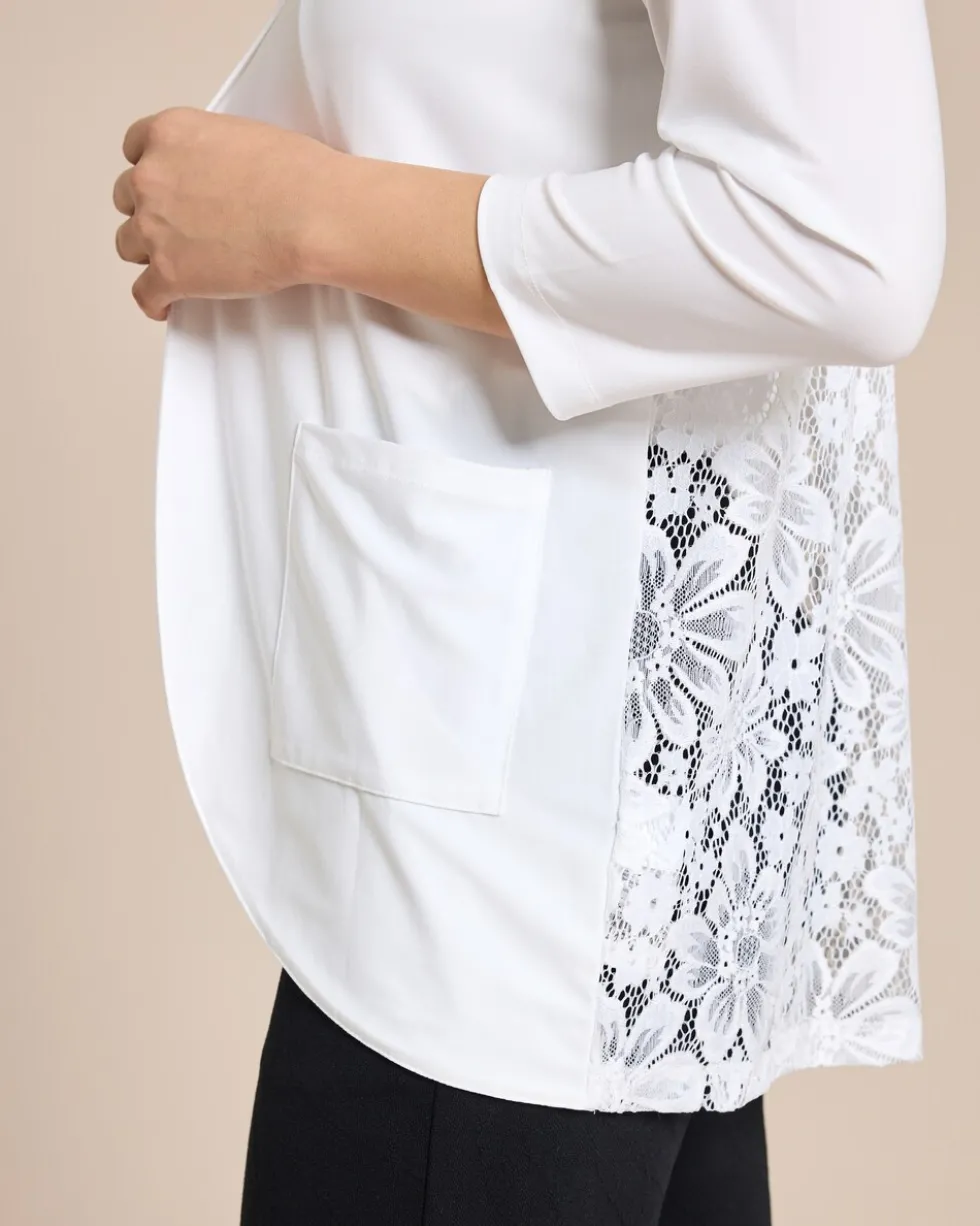Cardigan mit Spitzenbesatz