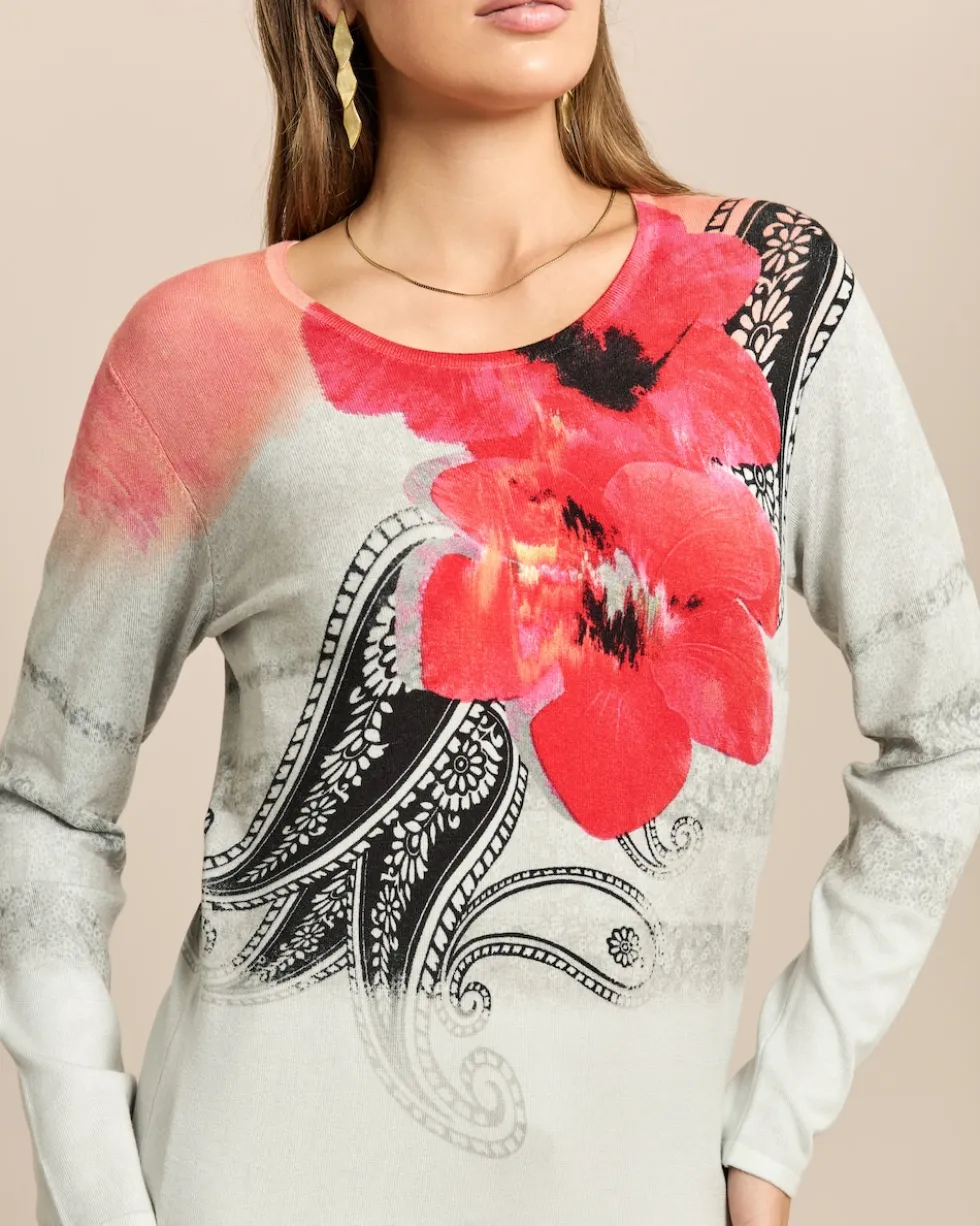 Classic Pullover Blumen und Ornamente