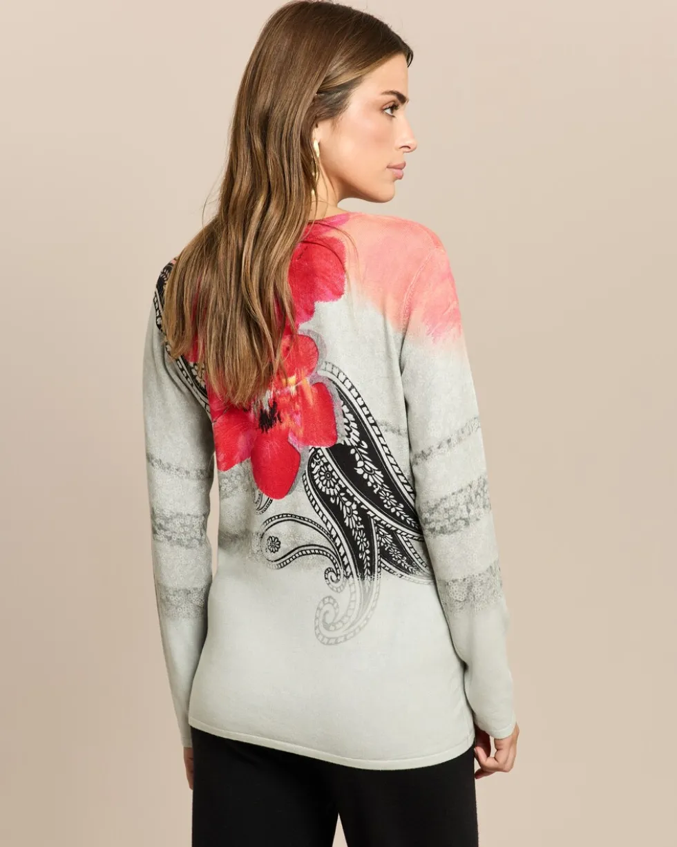 Classic Pullover Blumen und Ornamente