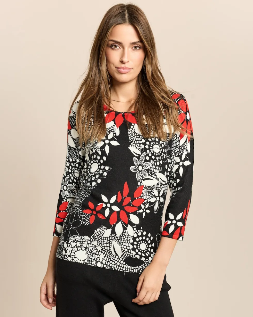 Classic Pullover mit Blumendruck