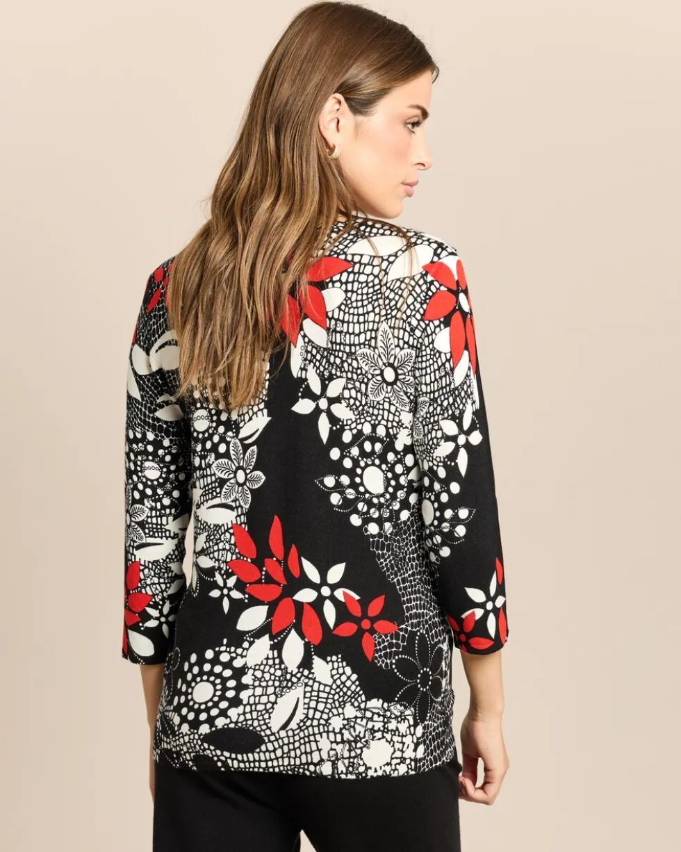 Classic Pullover mit Blumendruck