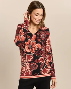Classic Pullover Paisley-Blüten