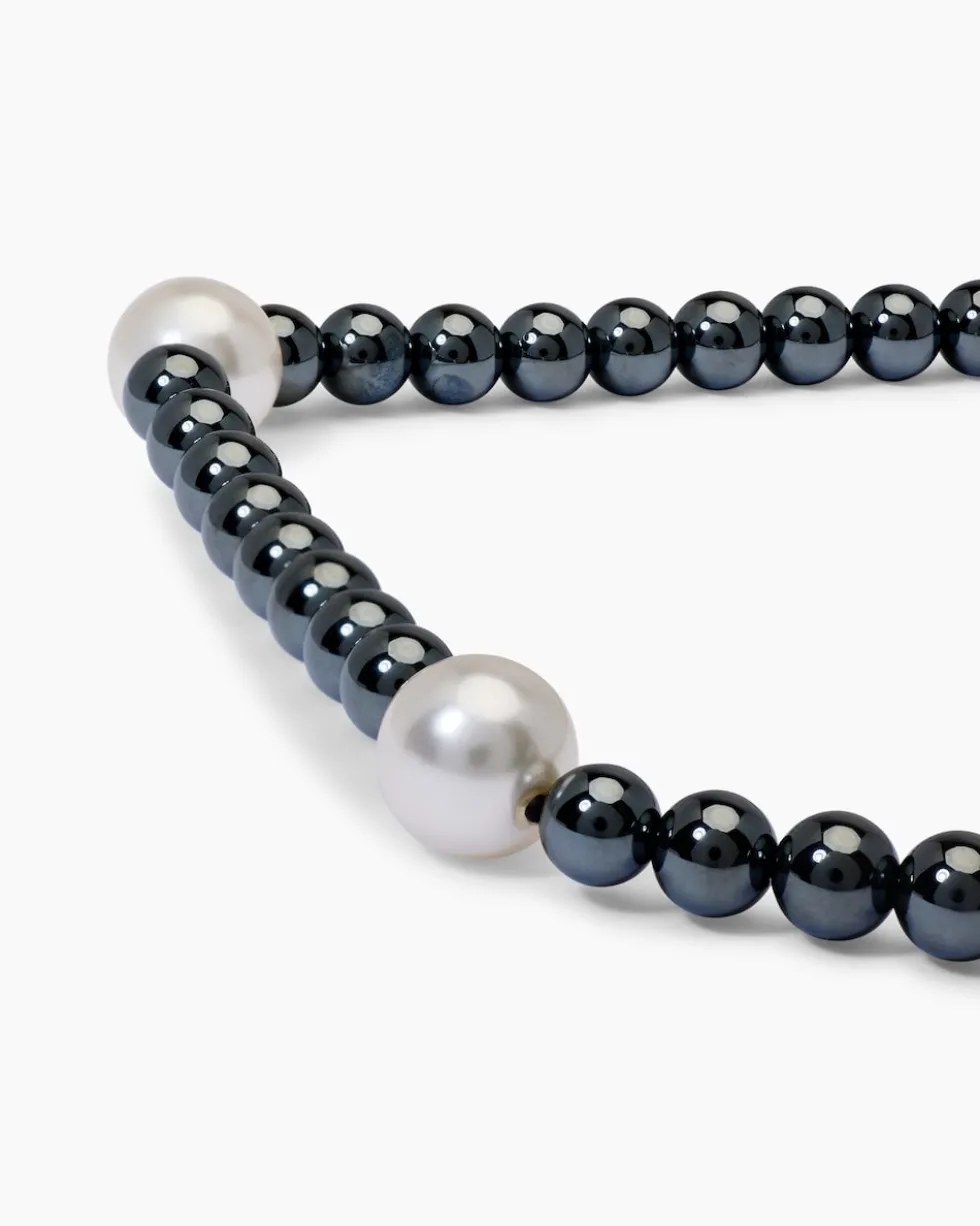 Collier Hämatit 6,0 mm & MK-Perlen 10 mm