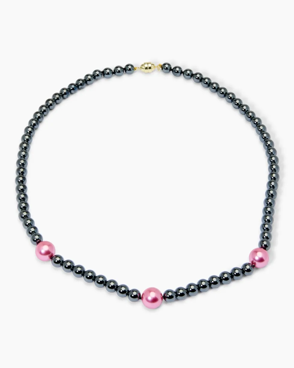 Collier Hämatit 6,0 mm & MK-Perlen 10 mm