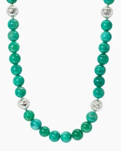 Collier mit Achat, Hämatit & Lava