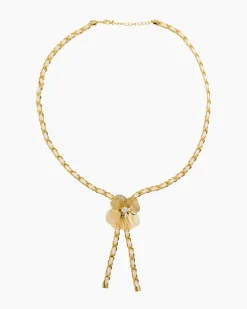 Collier mit Blütenanhänger und Zirkonia