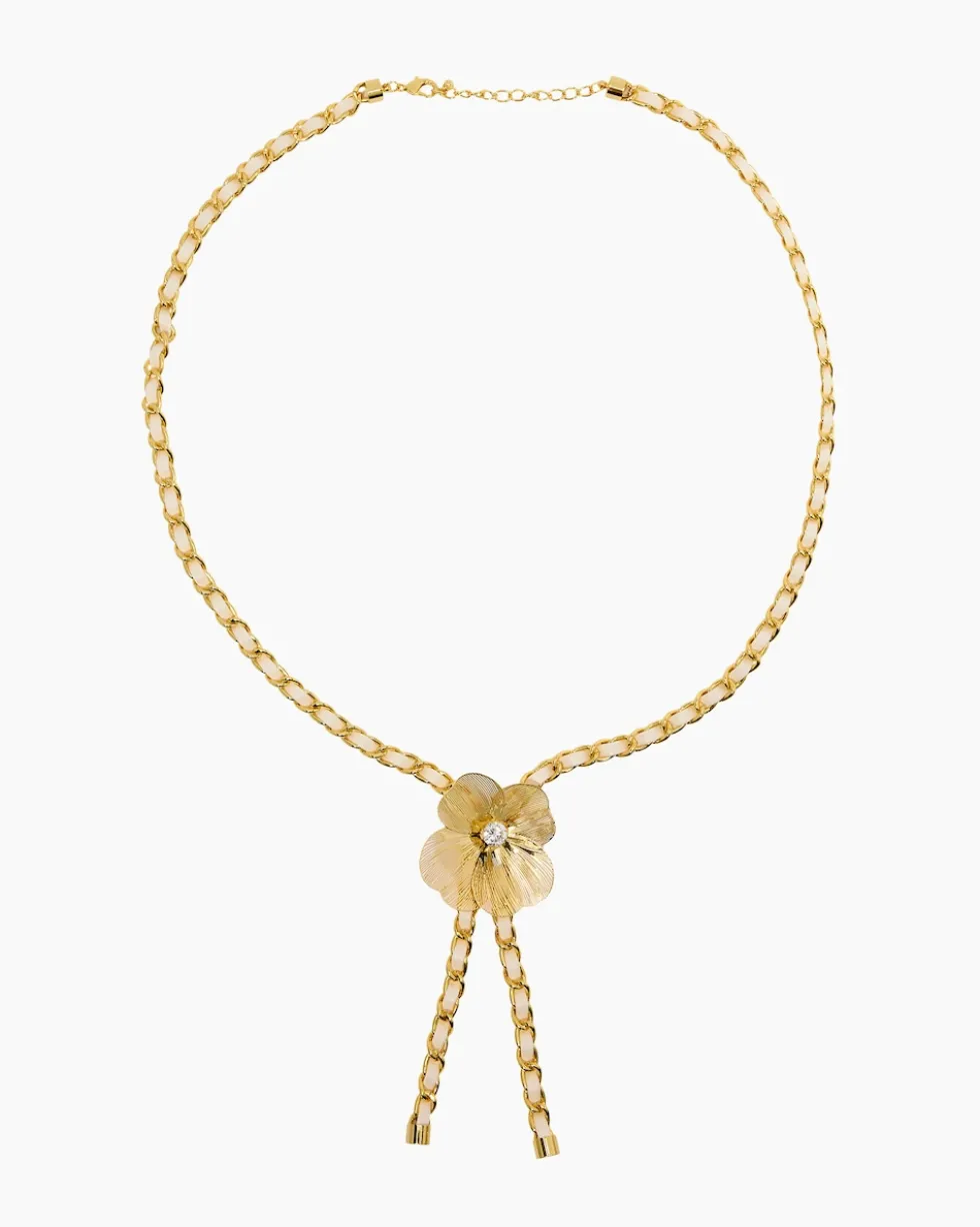 Collier mit Blütenanhänger und Zirkonia