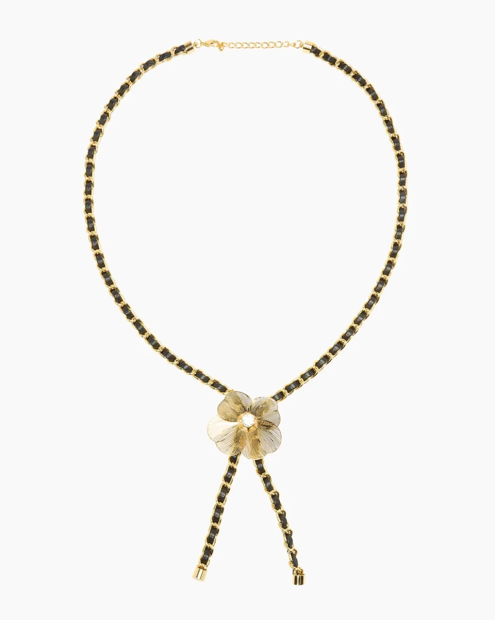 Collier mit Blütenanhänger und Zirkonia