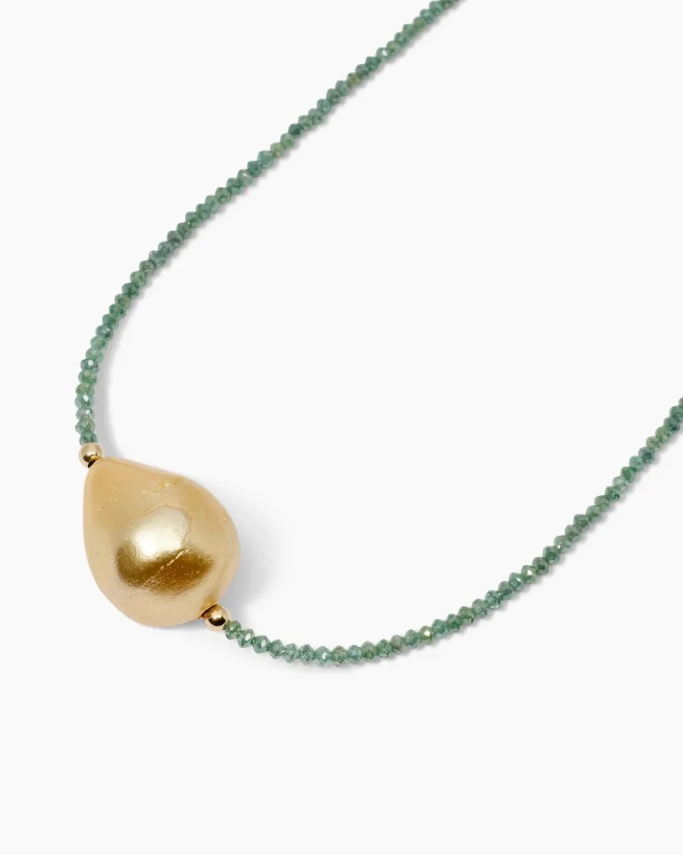 Collier mit Diamant und Süßwasserperle