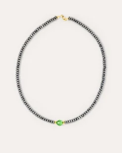 Collier mit Hämatit & Bernstein