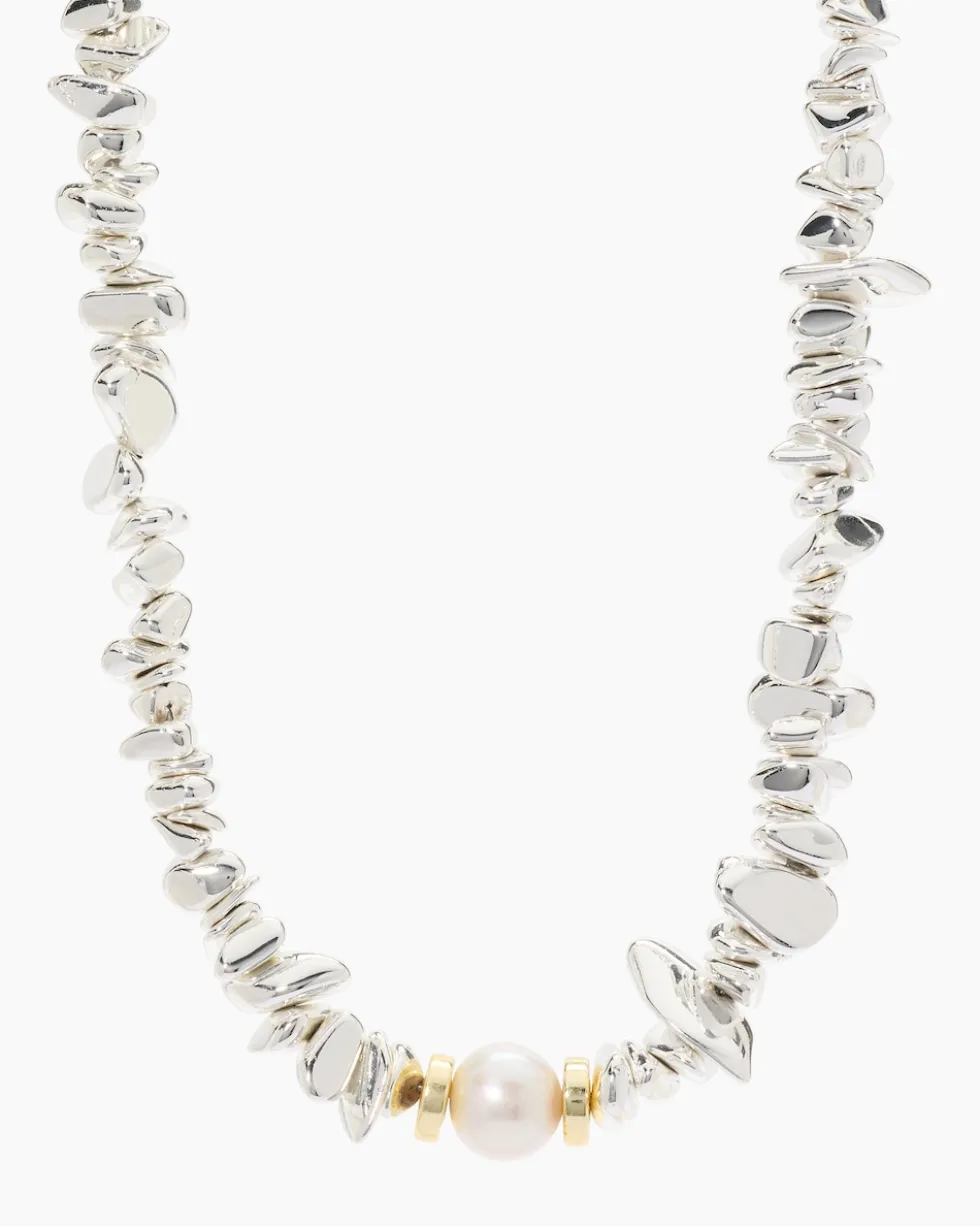 Collier mit Hämatit und Süßwasserperle