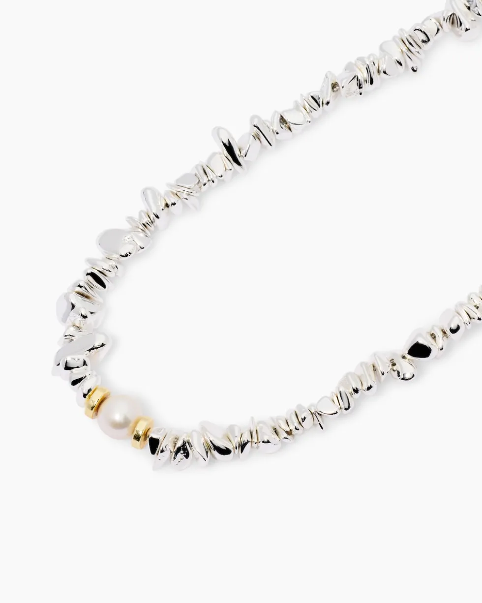 Collier mit Hämatit und Süßwasserperle