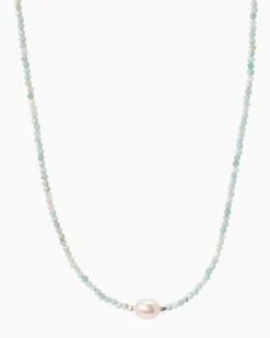 Collier mit Larimar, SWZ-Perle & Hämatit