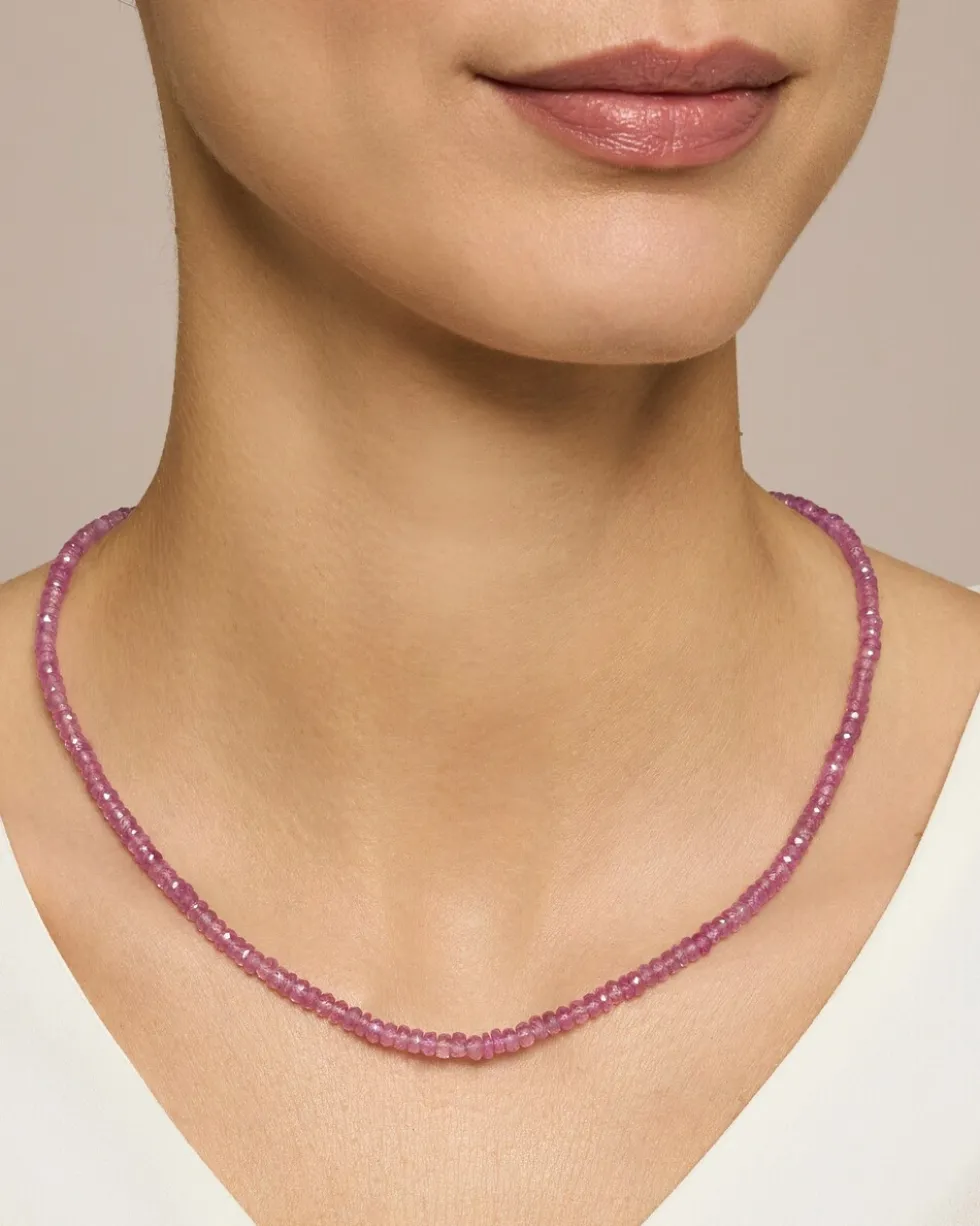 Collier mit rosa Saphir