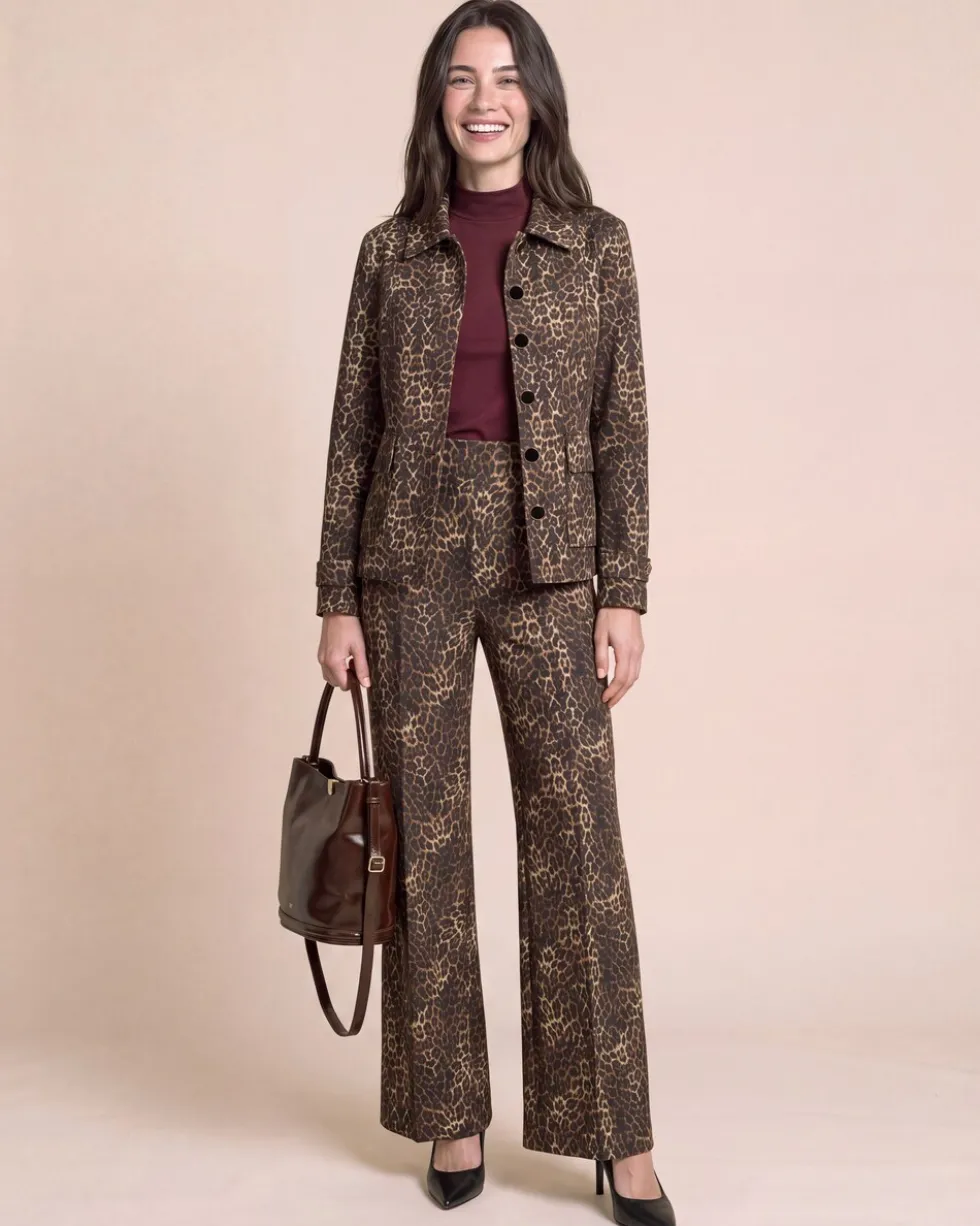 "Couture" Hose mit Leo-Print