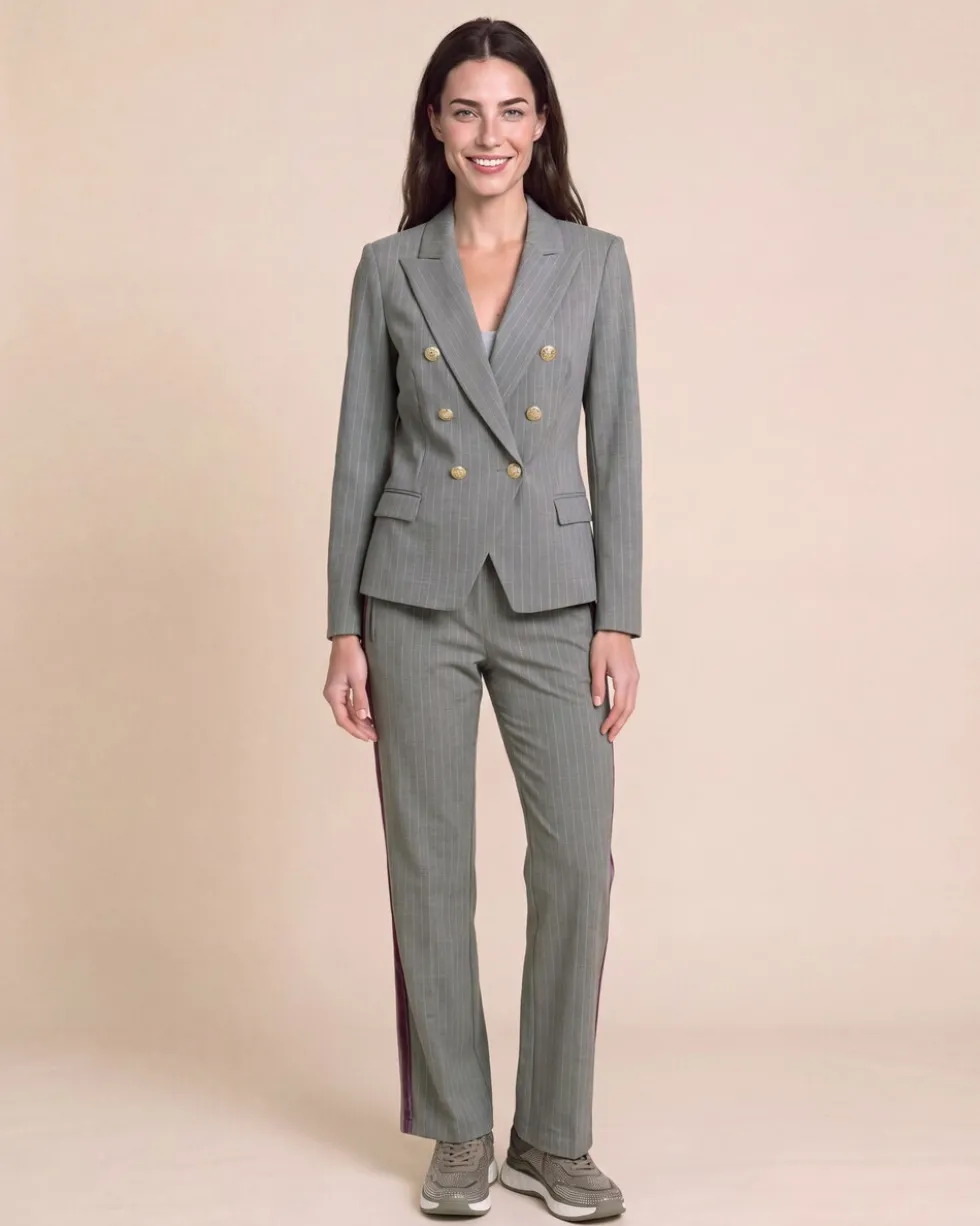 "Couture" Ponte Blazer Nadelstreifen