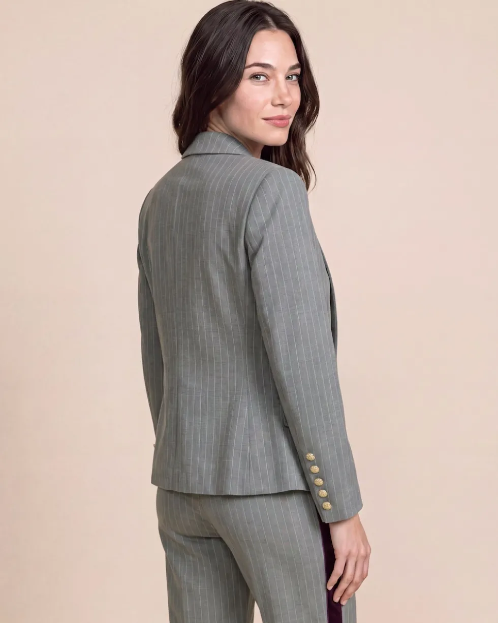 "Couture" Ponte Blazer Nadelstreifen