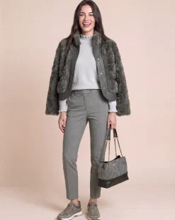 "Couture" Slim Fit Ponte Hose Nadelstreifen