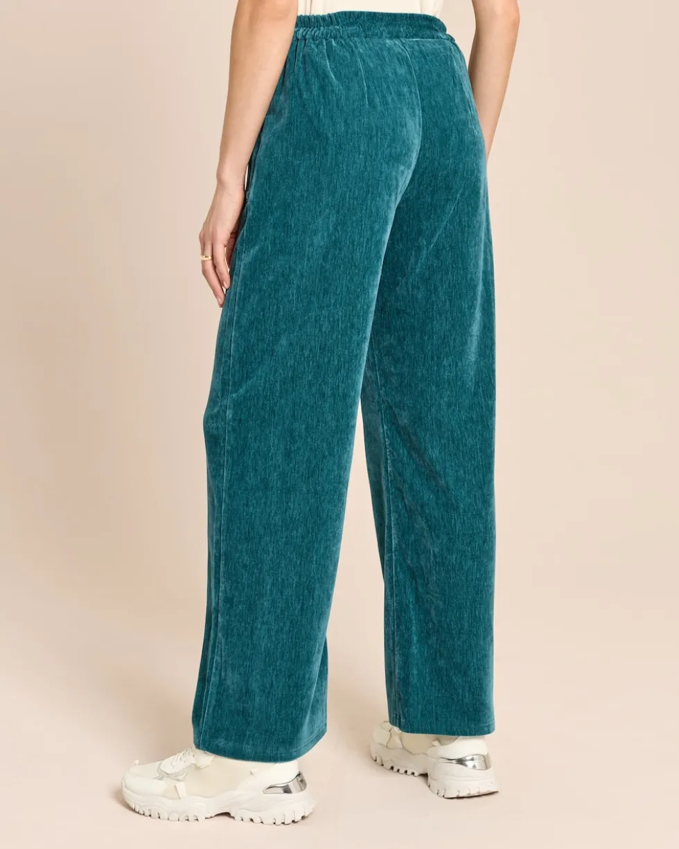 "Couture" Wide Leg Hose Doublé Samt