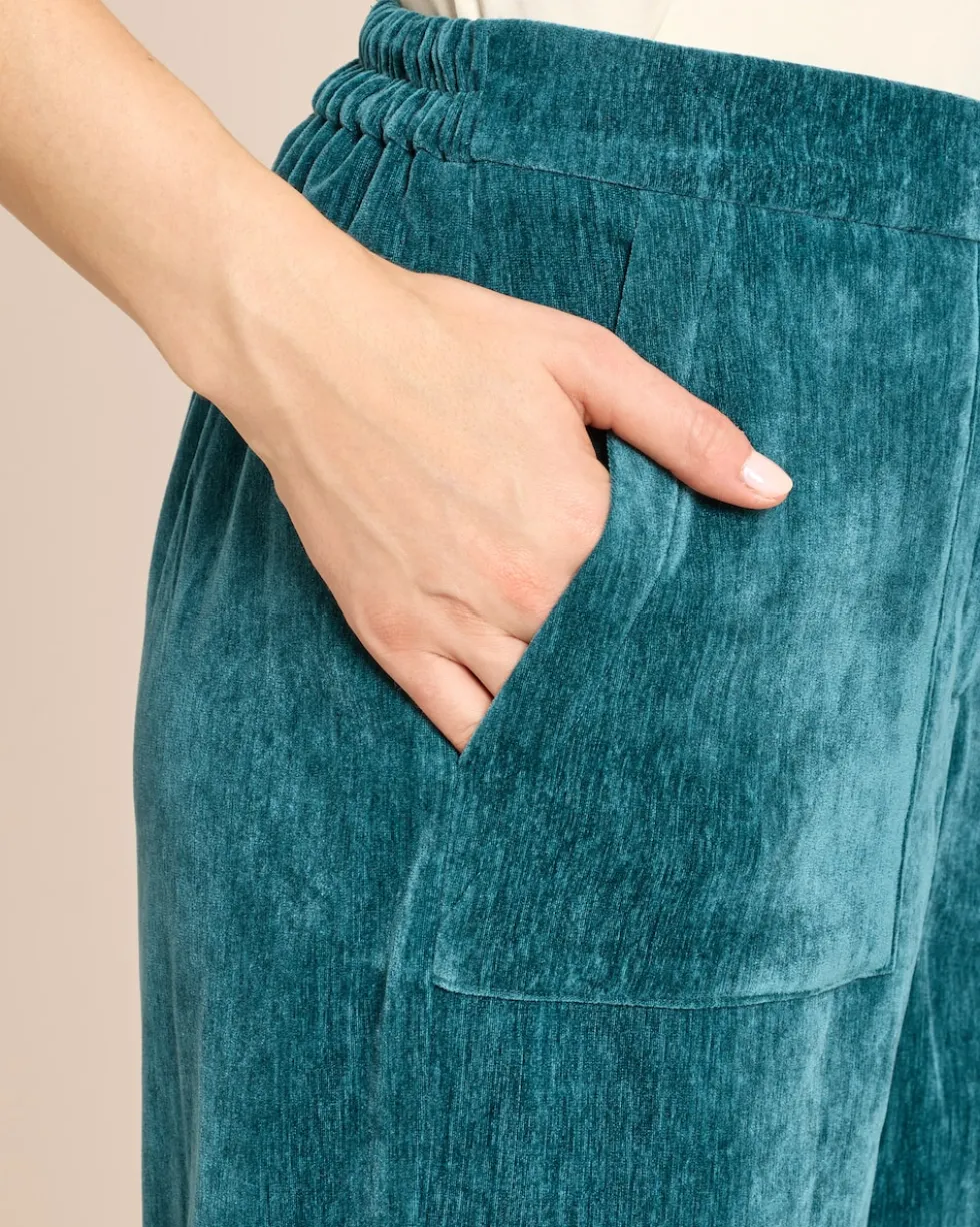 "Couture" Wide Leg Hose Doublé Samt