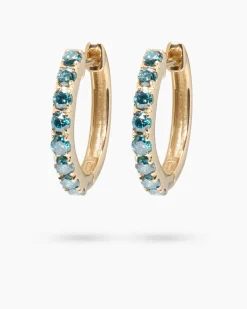 Creolen mit blauen Brillanten 0,50 ct