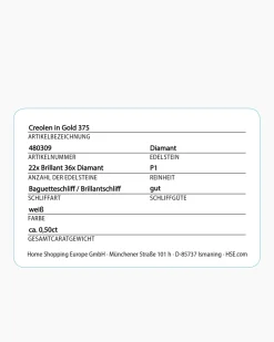Creolen mit Brillant + Diamant, ca. 0,50 ct