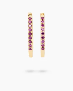 Creolen mit pinken Brillanten