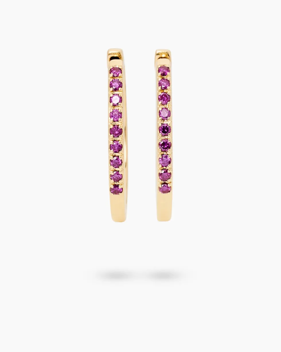 Creolen mit pinken Brillanten