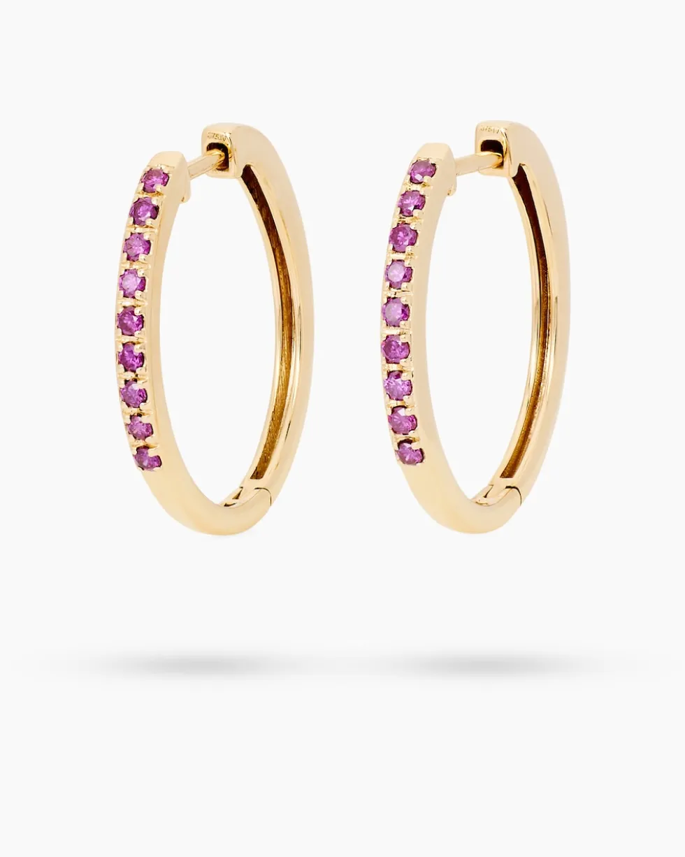 Creolen mit pinken Brillanten