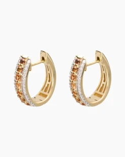 Creolen mit Saphir & Brillanten