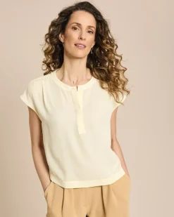 Crepe de Chine Bluse kurzarm