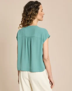 Crepe de Chine Bluse kurzarm