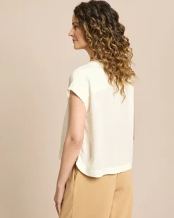 Crepe de Chine Bluse kurzarm