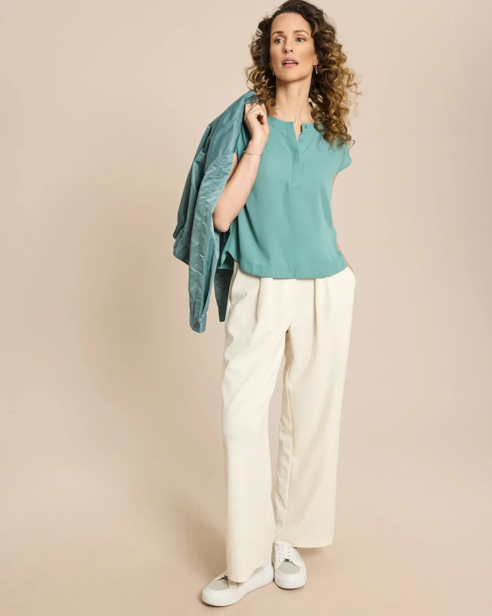 Crepe de Chine Bluse kurzarm