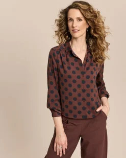 Crepe de Chine Bluse mit Tupfen