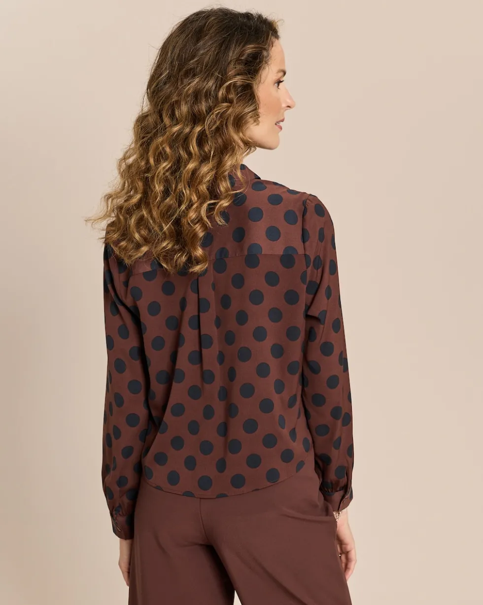 Crepe de Chine Bluse mit Tupfen