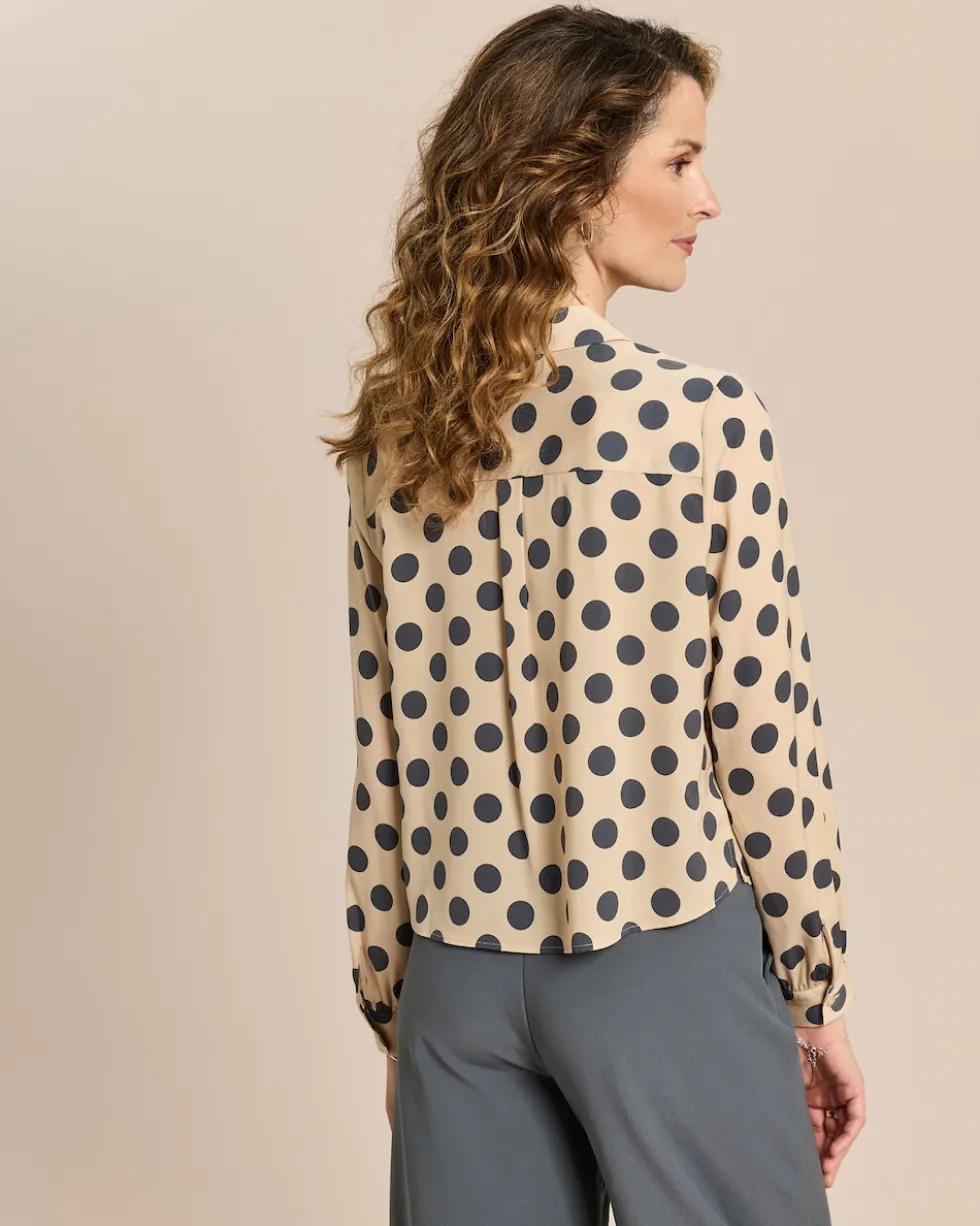 Crepe de Chine Bluse mit Tupfen