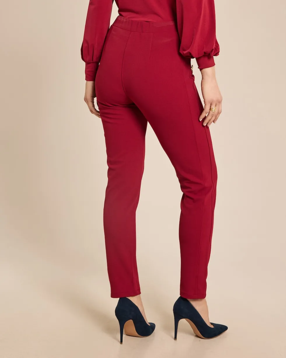 Crêpe Hose mit Knopfdetails