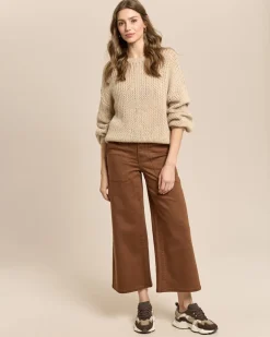Culotte Jeans mit Bunddetail