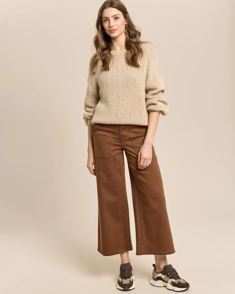 Culotte Jeans mit Bunddetail