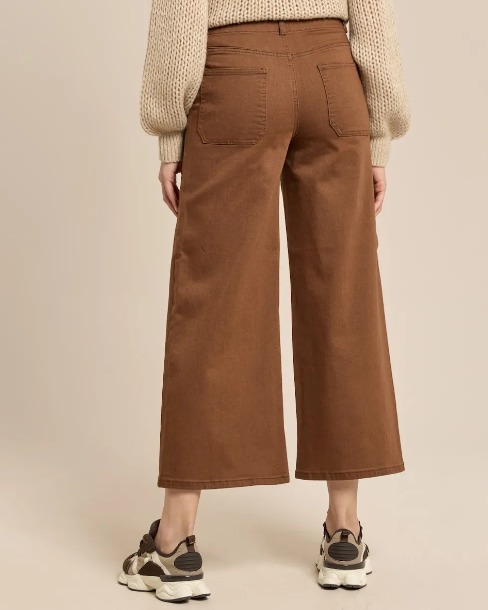 Culotte Jeans mit Bunddetail