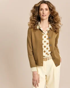 Doubleface-Cardigan mit Metallknöpfen