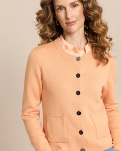 Doubleface-Cardigan mit Metallknöpfen