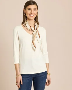 "Essential" Shirt 3/4 mit V-Ausschnitt