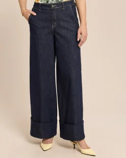 Extra-Wide Leg Jeans mit Umschlag