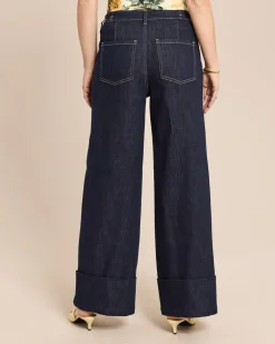 Extra-Wide Leg Jeans mit Umschlag