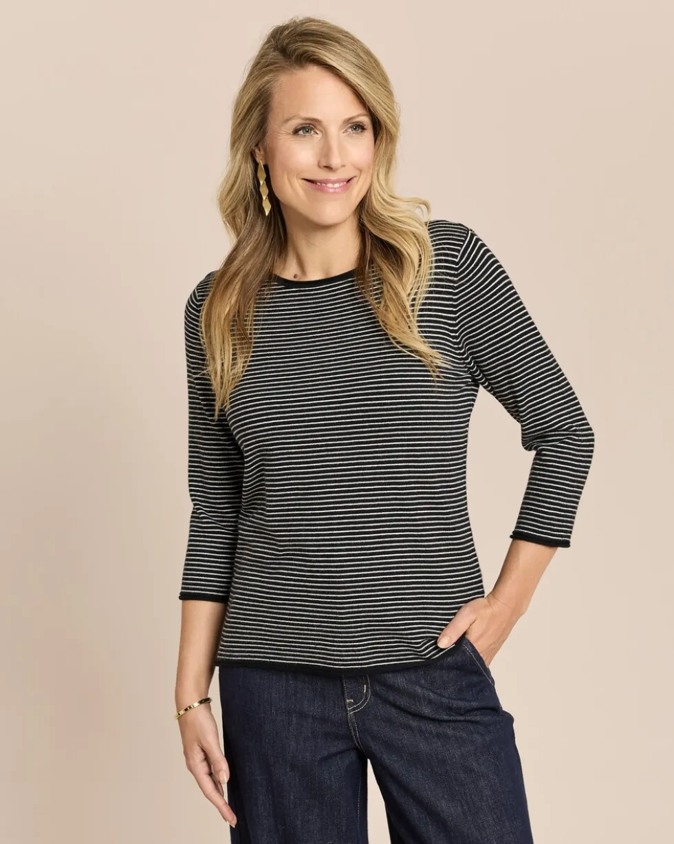 Feinstrick-Pullover fein gestreift